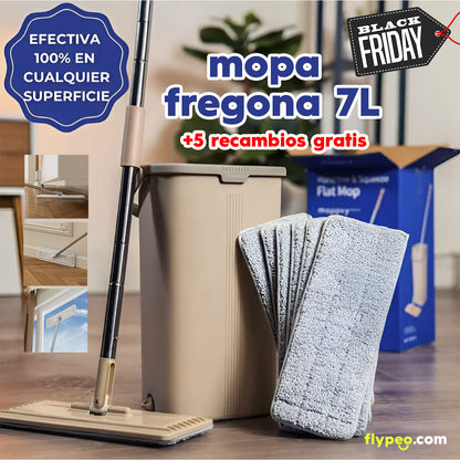 🫧🪣 Mopa Fregona 7L + 5 Recambios Gratis 🫧🪣